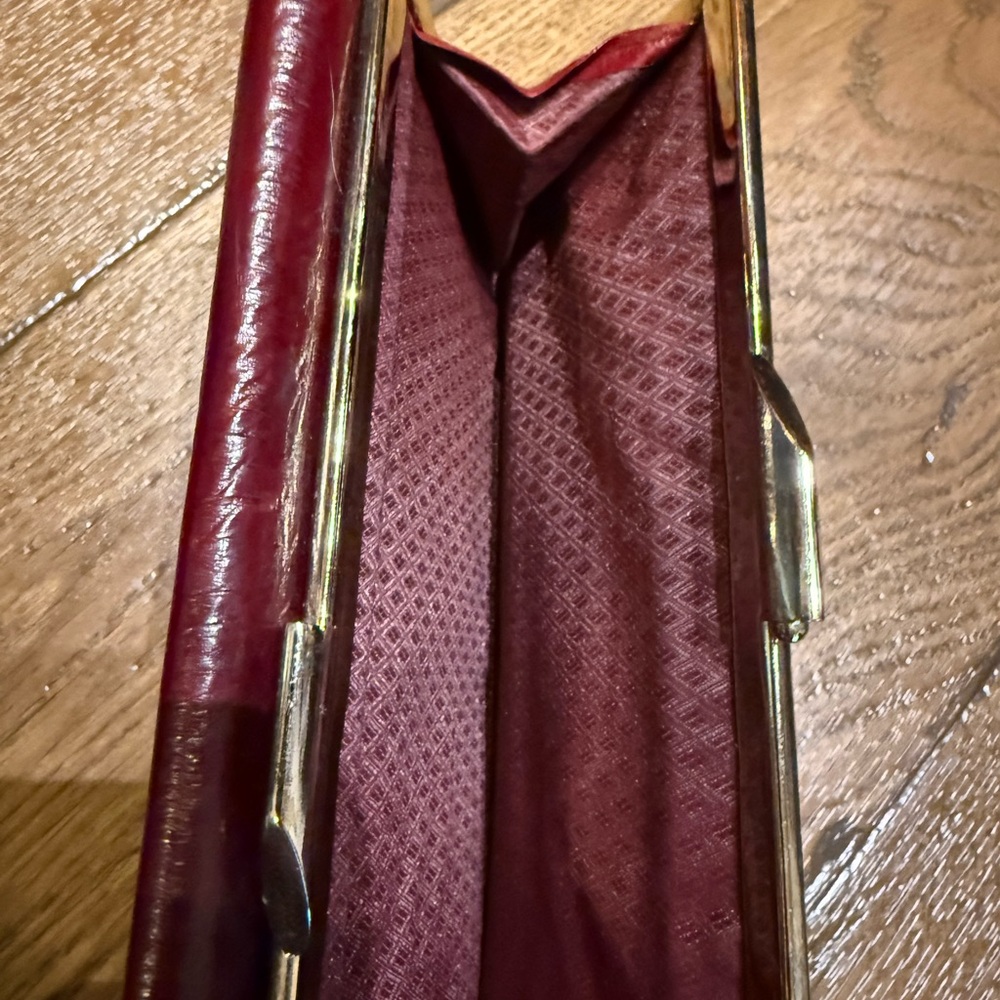 Vintage Eel Burgundy Leather Wallet - Picture 4 of 4